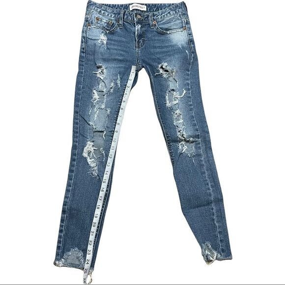Bakerstreet Distressed Skinny Raw Hem Jeans SIZE 26 - Picture 11 of 15